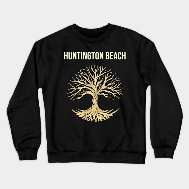 Tree Of Life City Huntington Beach Crewneck Sweatshirt by flaskoverhand